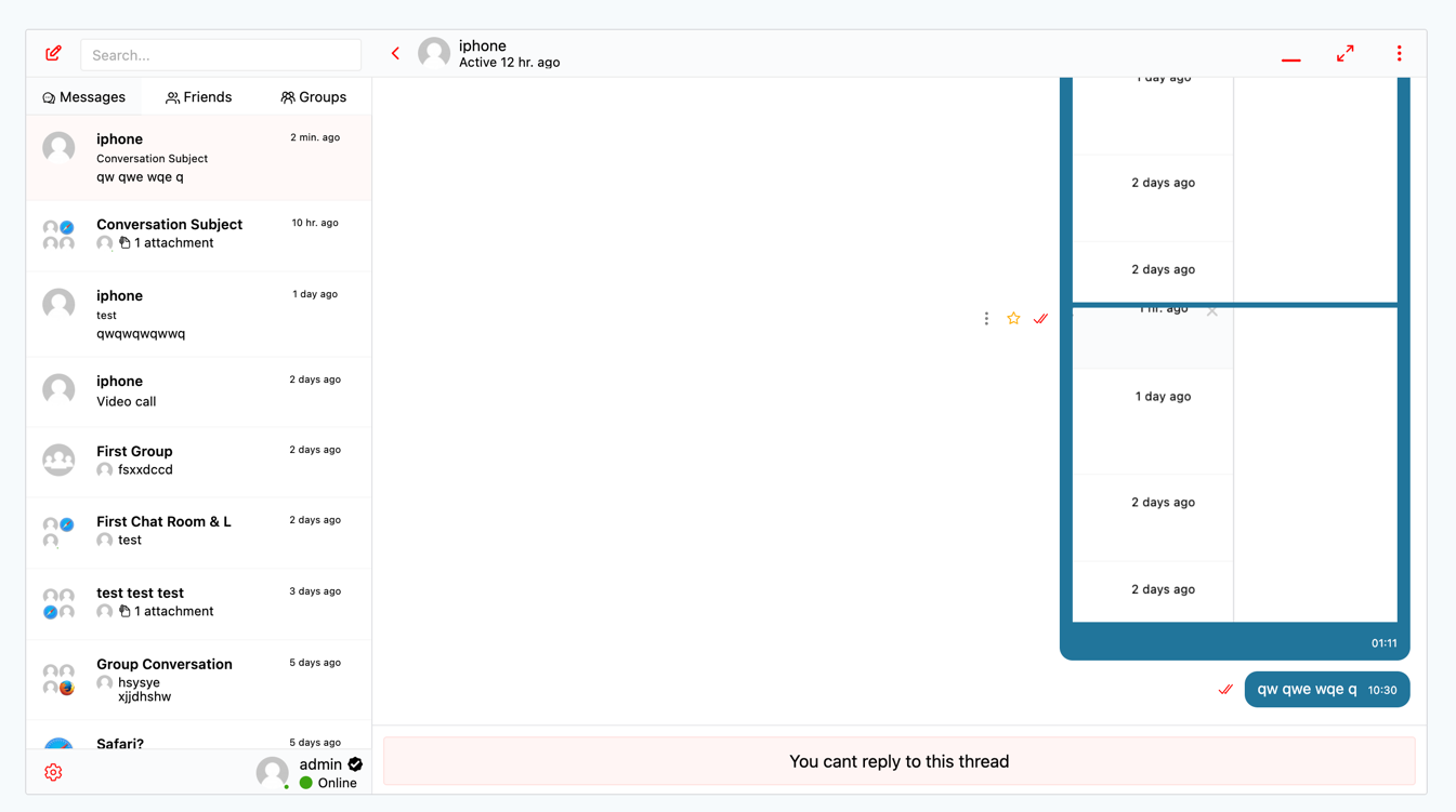 Restricted message example