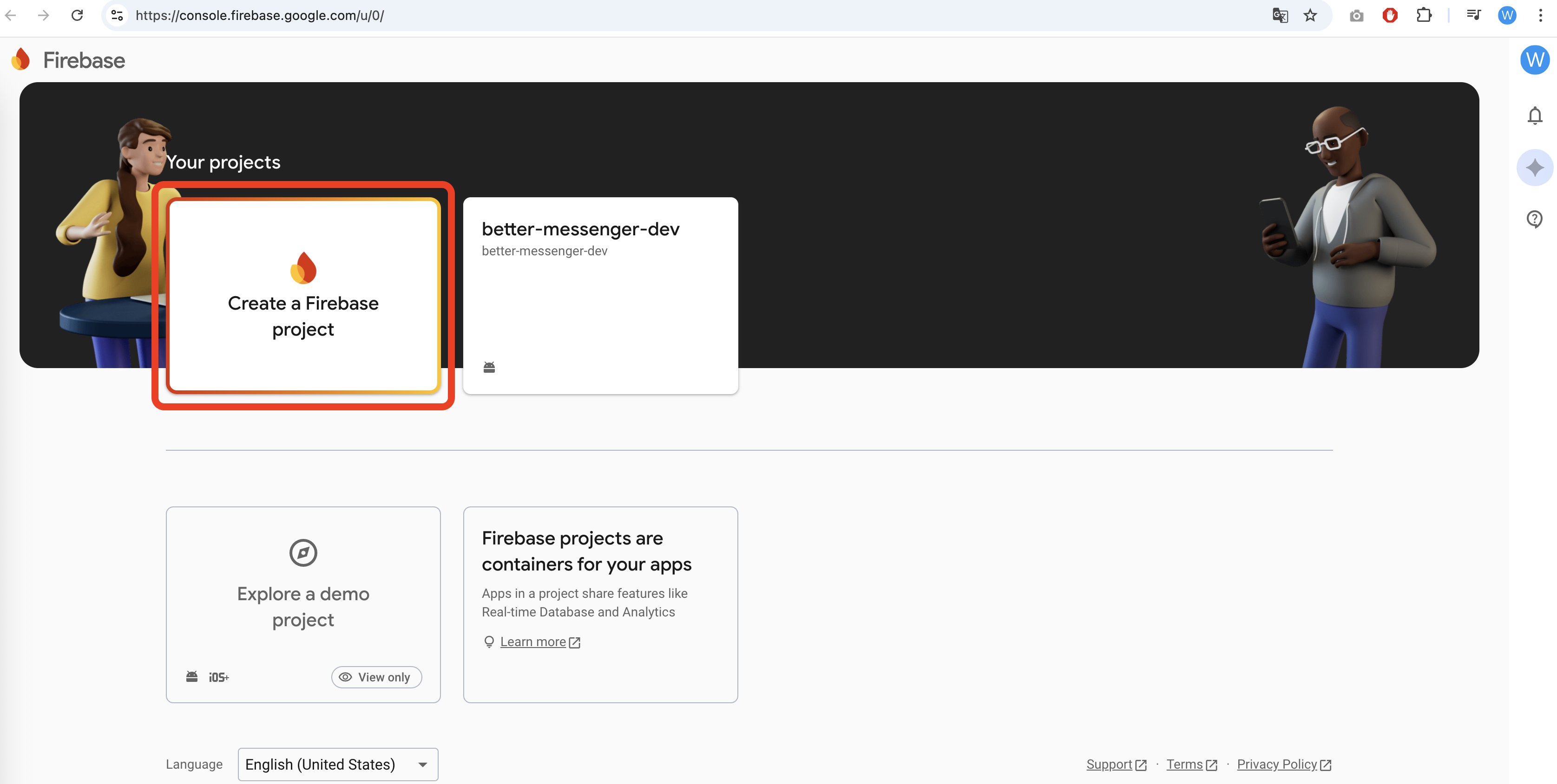 Firebase Create Project