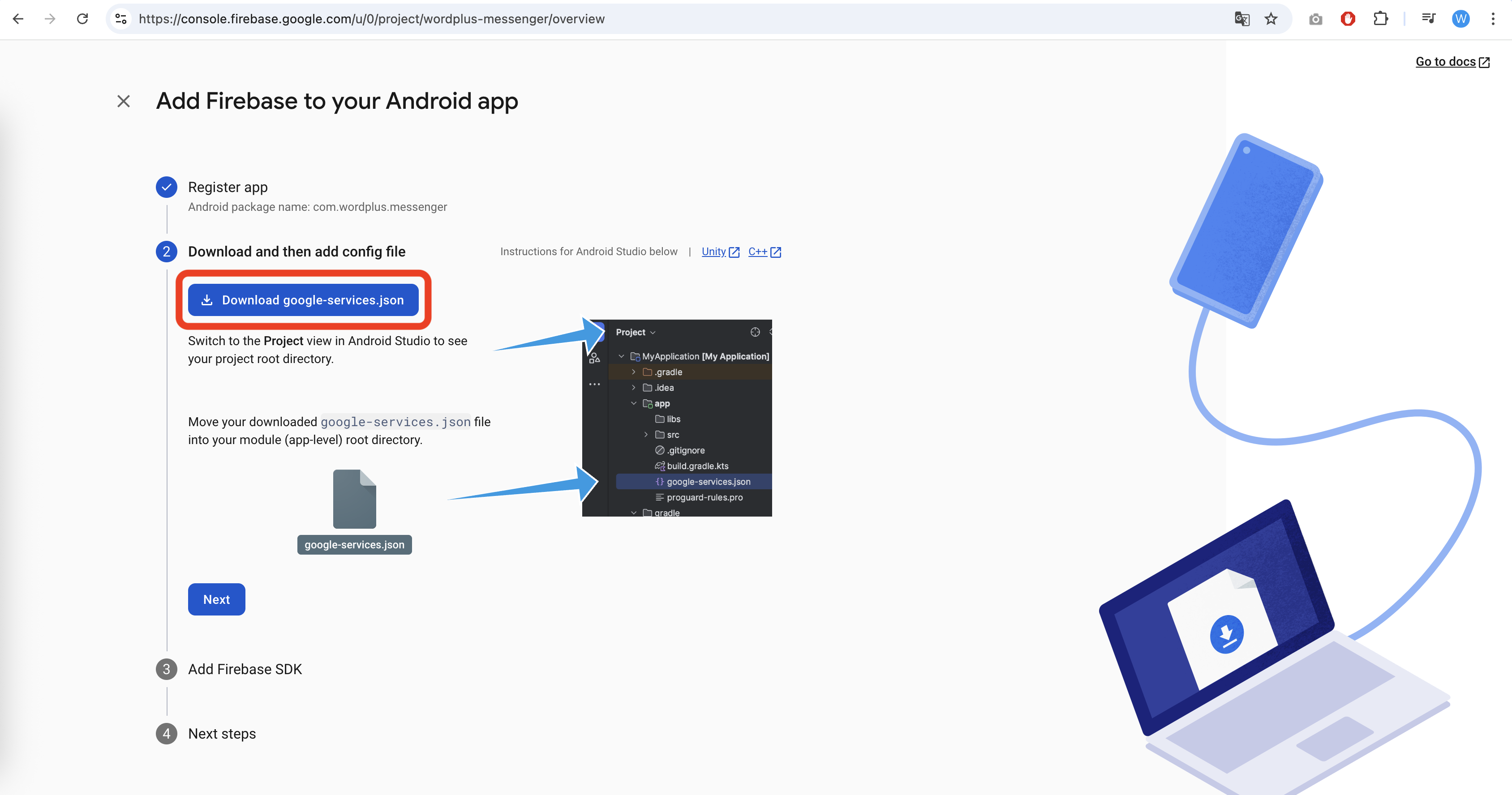 Firebase Download Google Services JSON