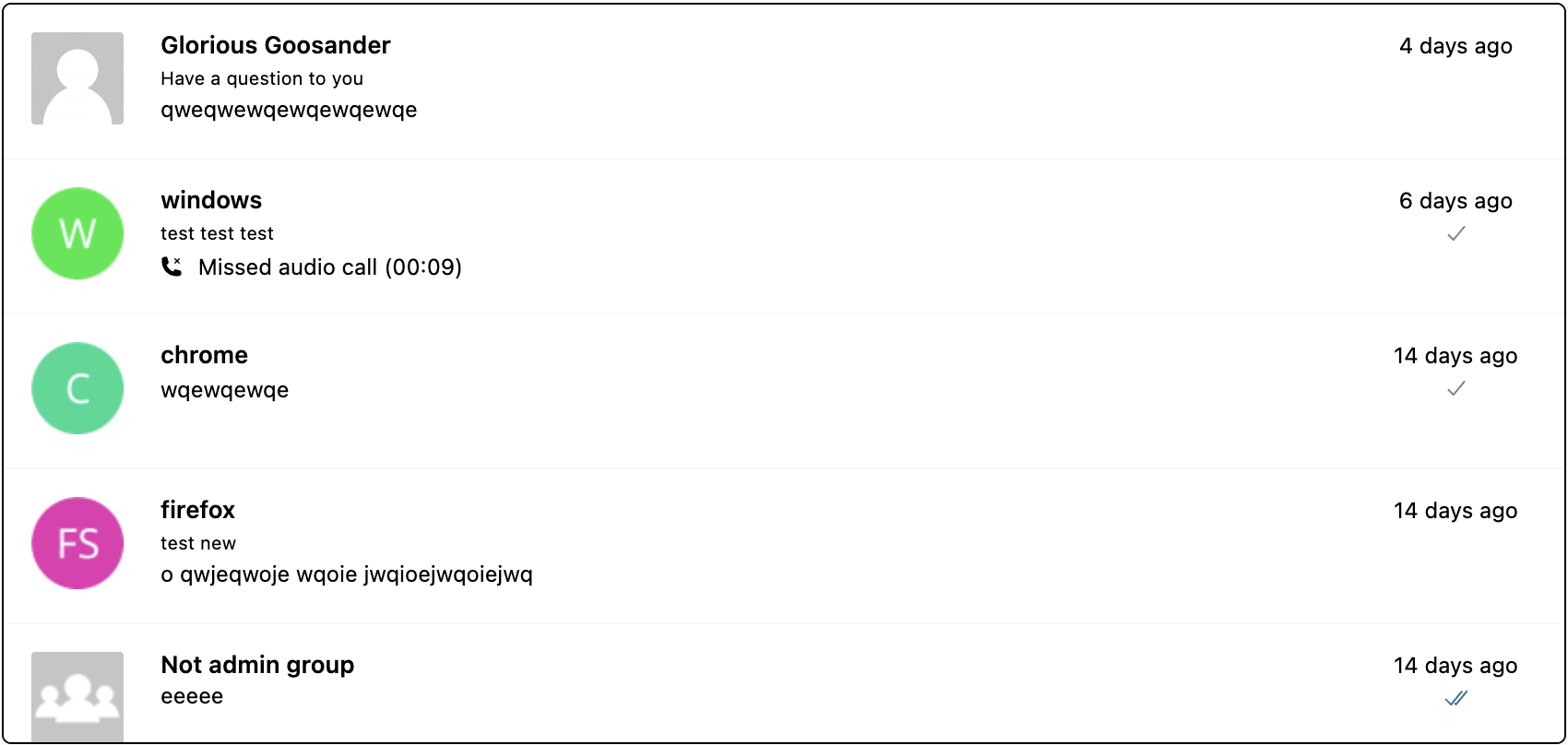 Conversations layout example