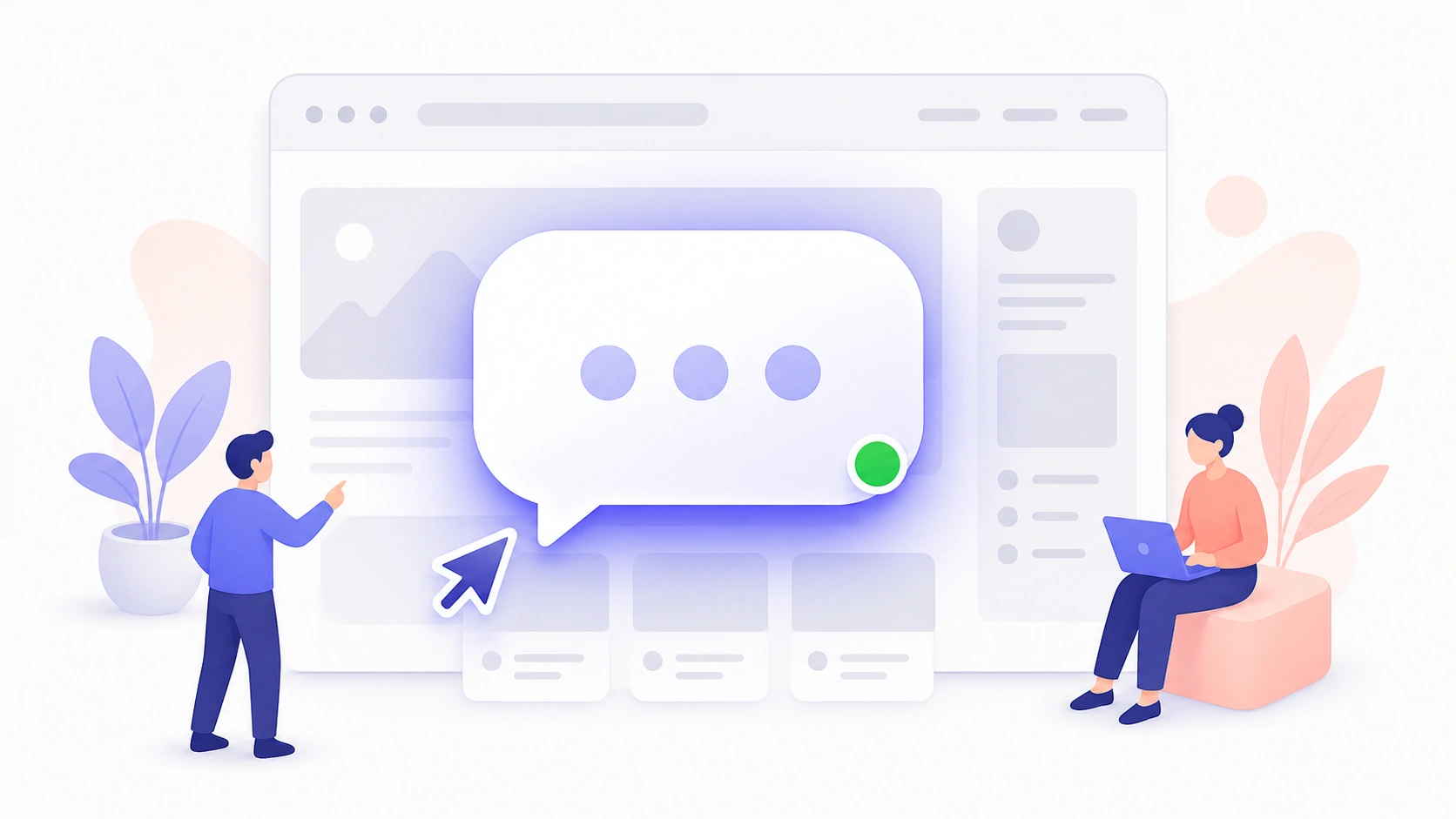 WordPress live chat plugin — floating chat bubble and mini widgets on a WordPress site