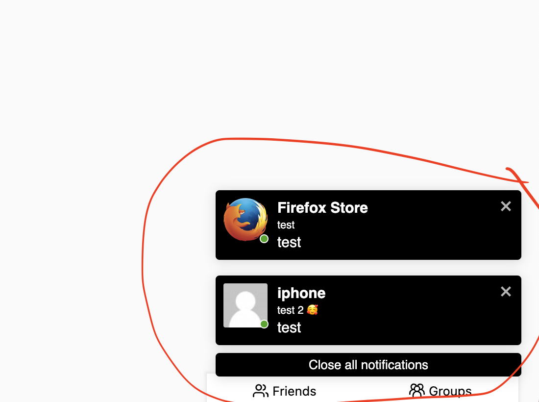 Toast notifications example