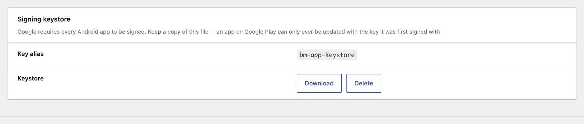 Android signing keystore in Better Messages