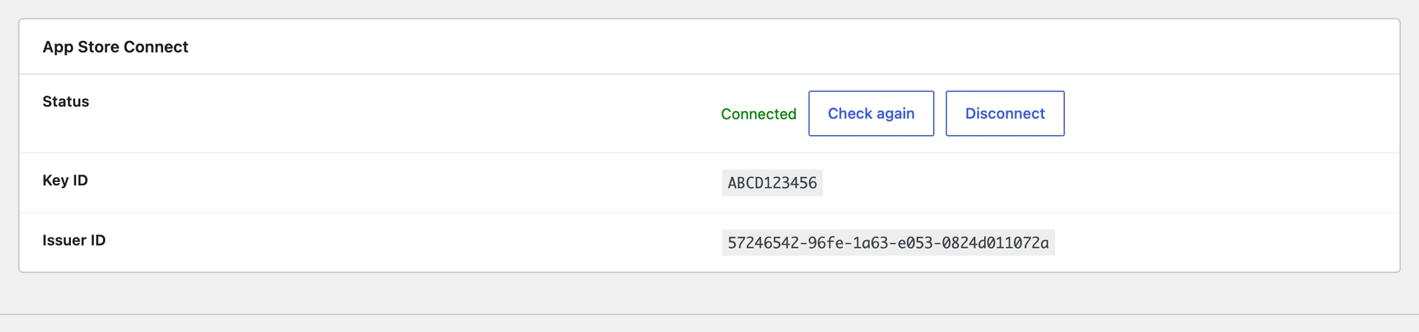 App Store Connect showing a connected status in Better Messages