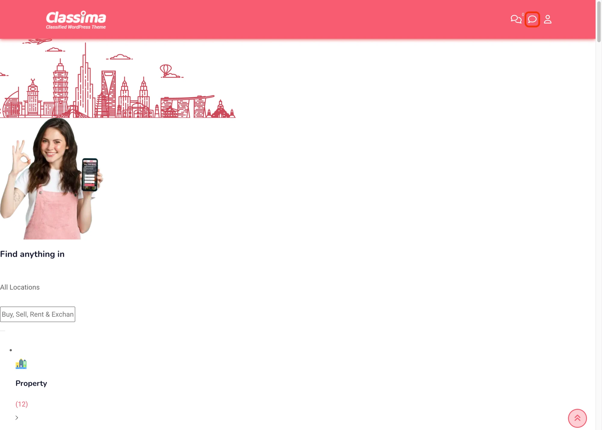 Header chat icon