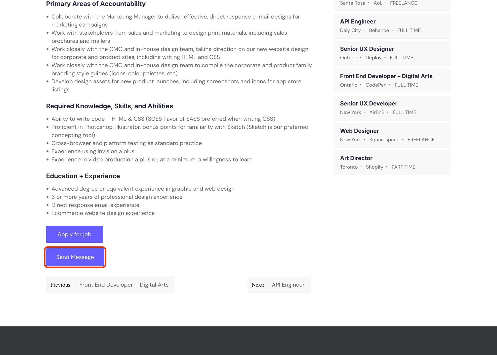 Job Listing