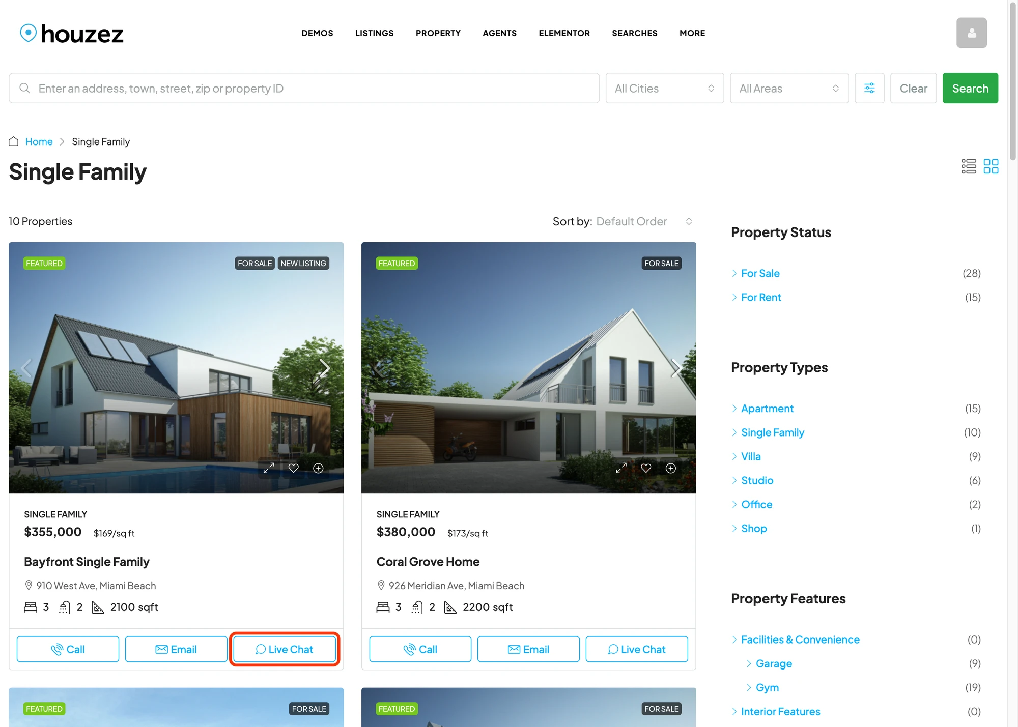 Listing grid