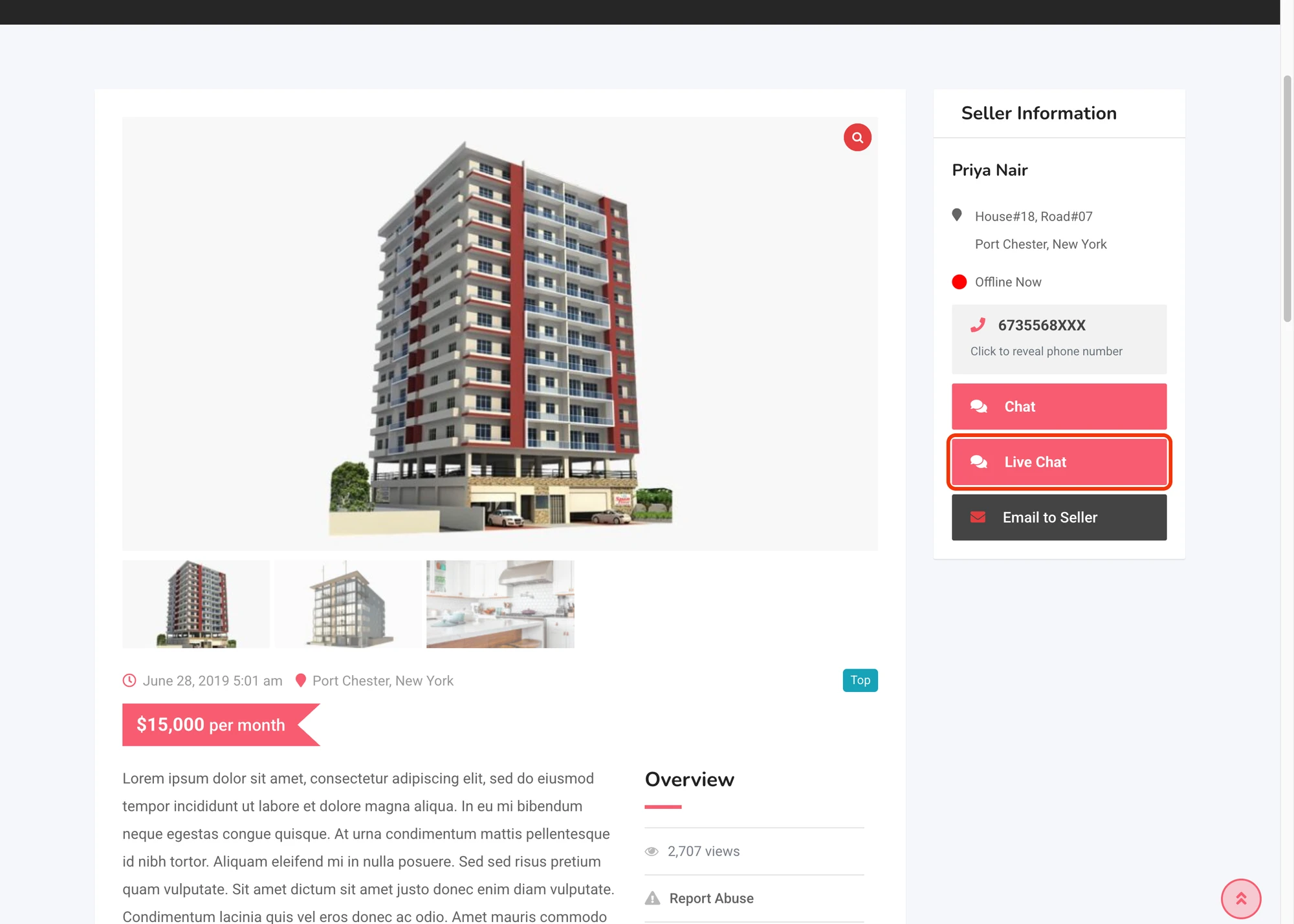 Listing page