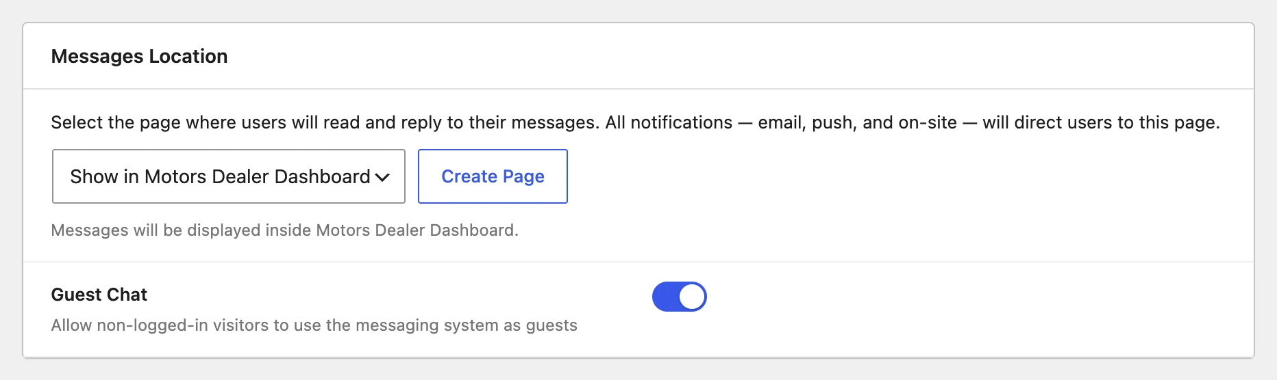 Messages Location