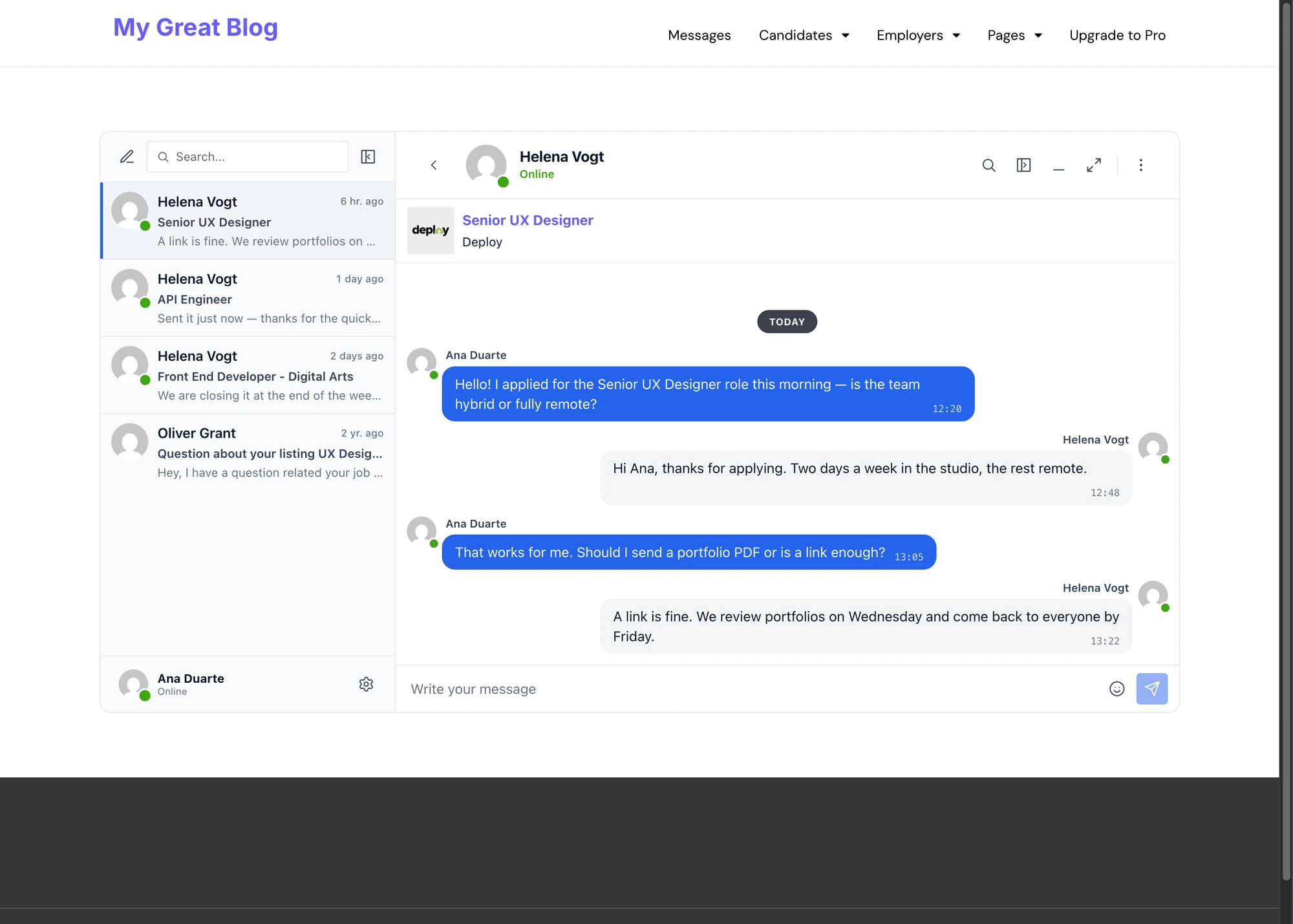 Job Messages