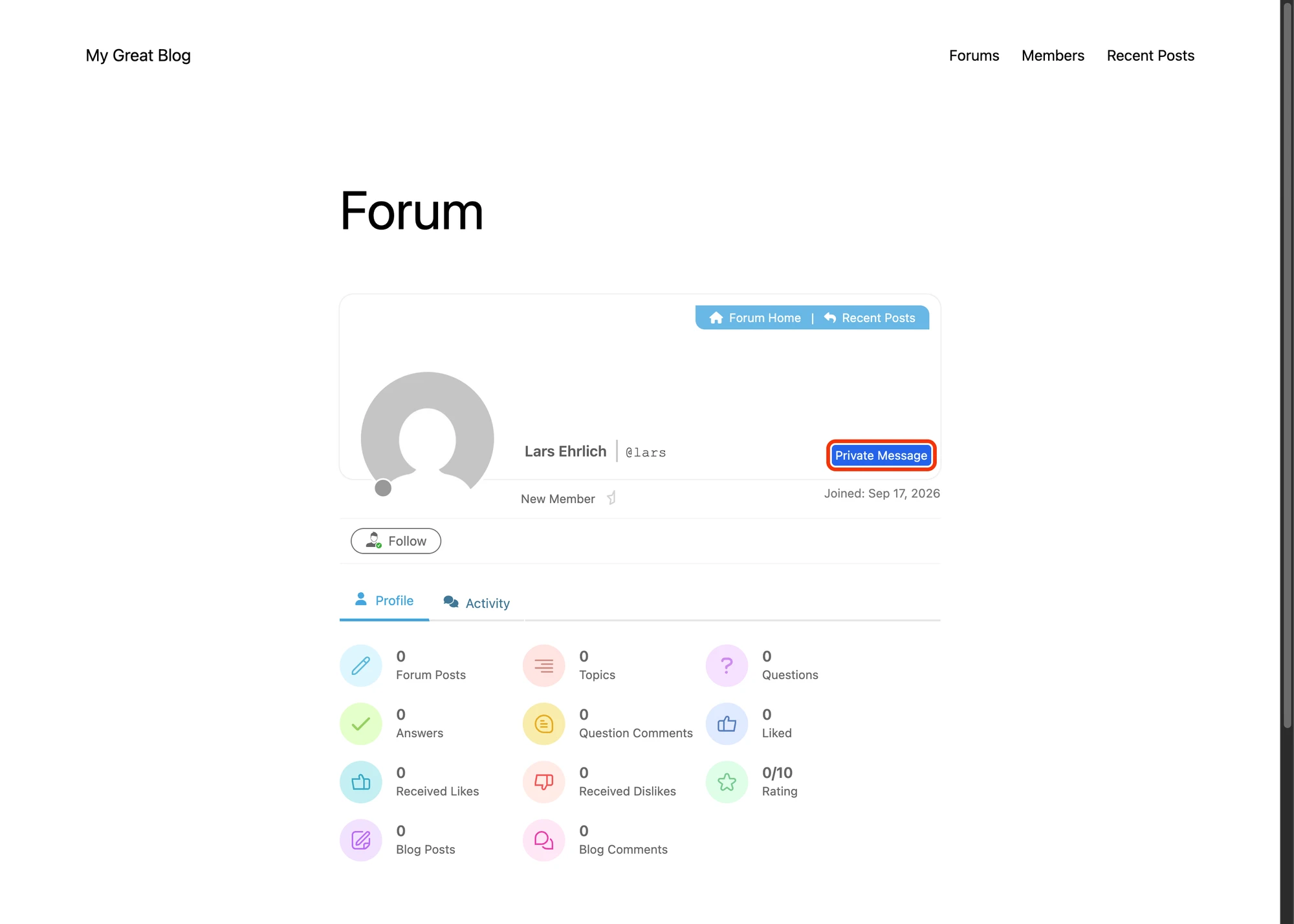 Other Profile Page