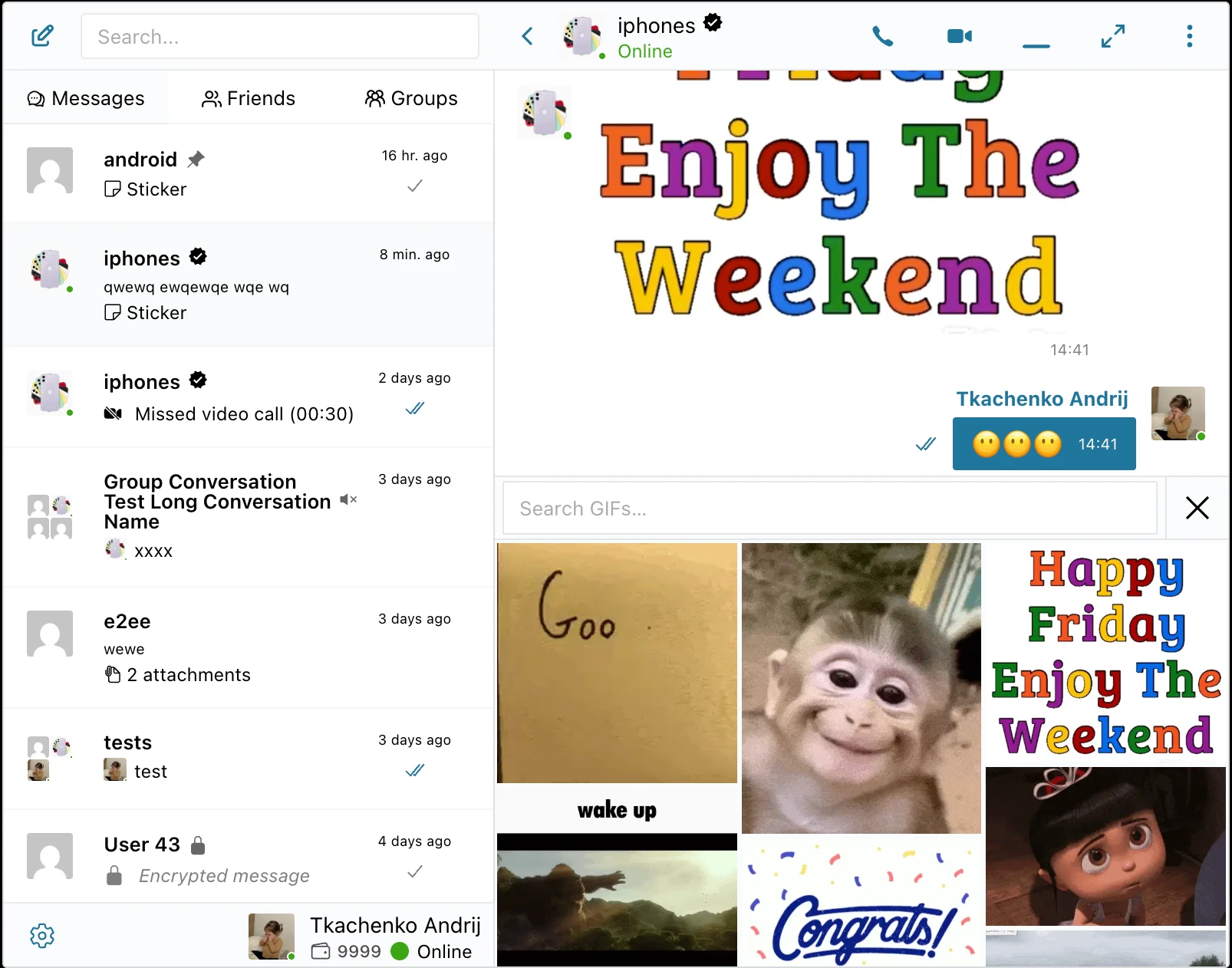 GIF picker in chat