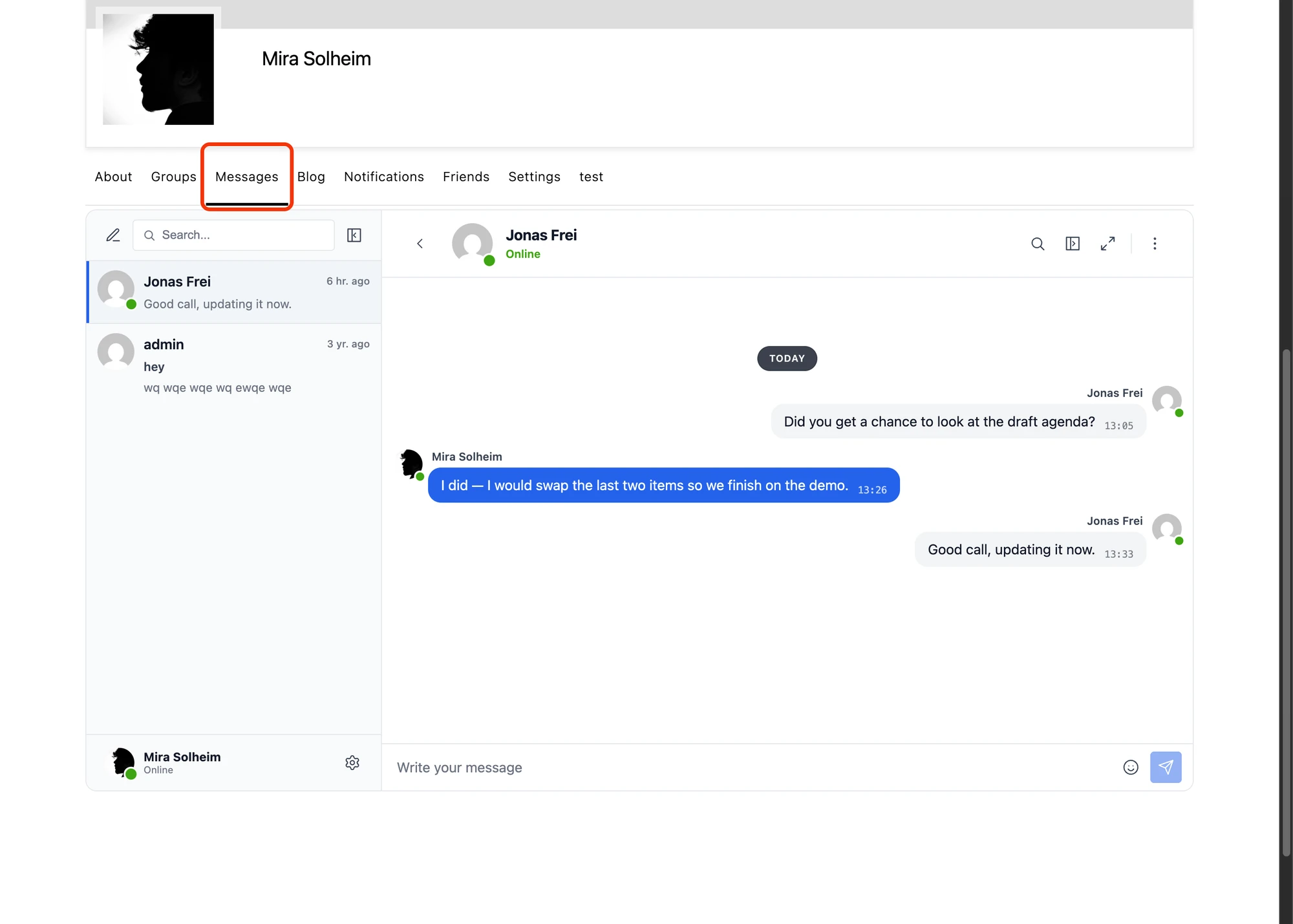 Profile Page