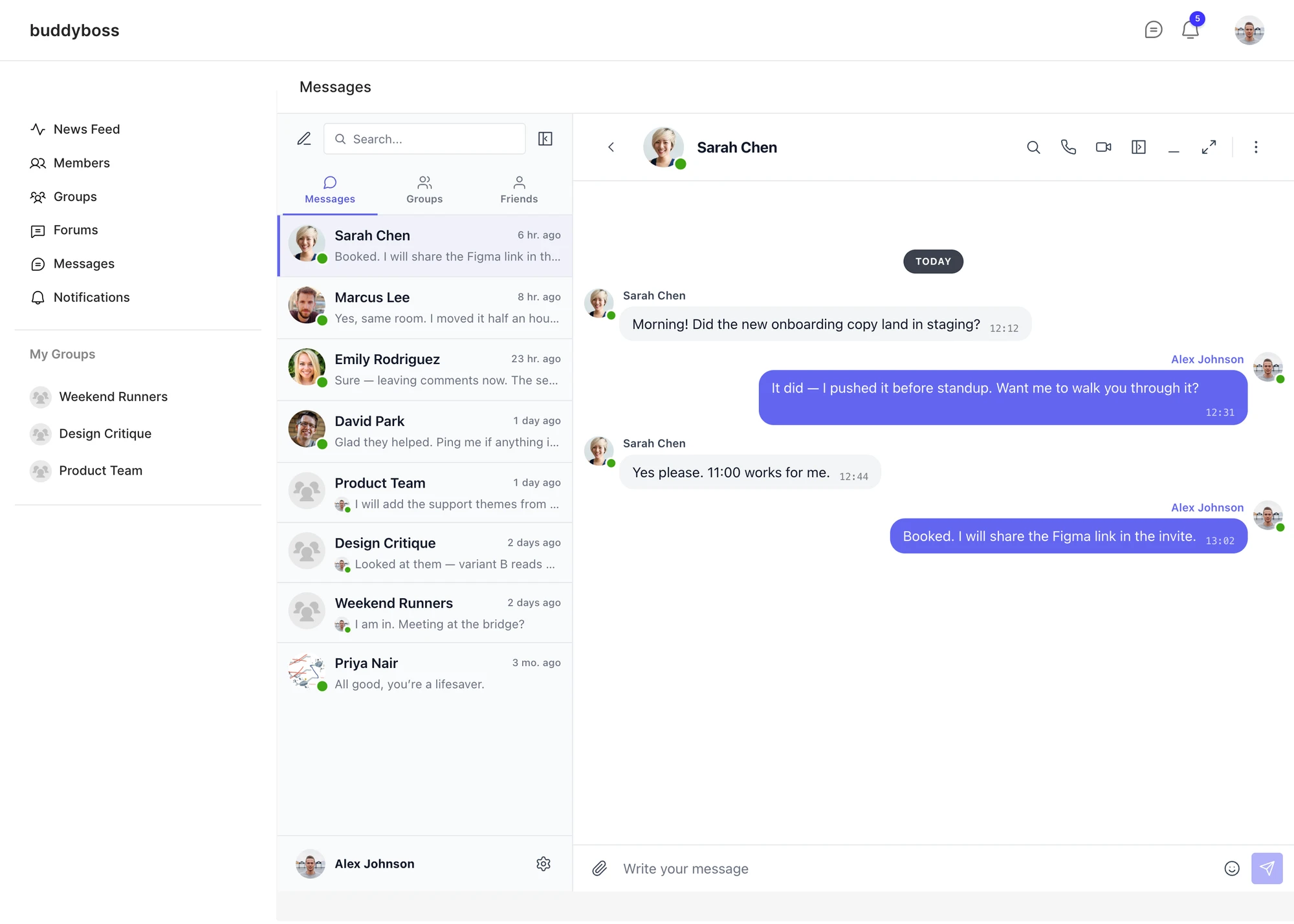 Better Messages on the BuddyBoss ReadyLaunch Messages page