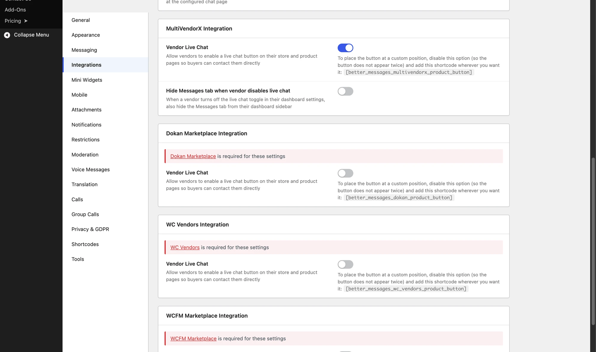 Settings