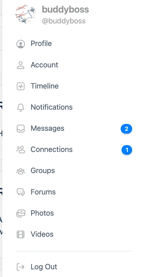 Live unread counter in the profile dropdown