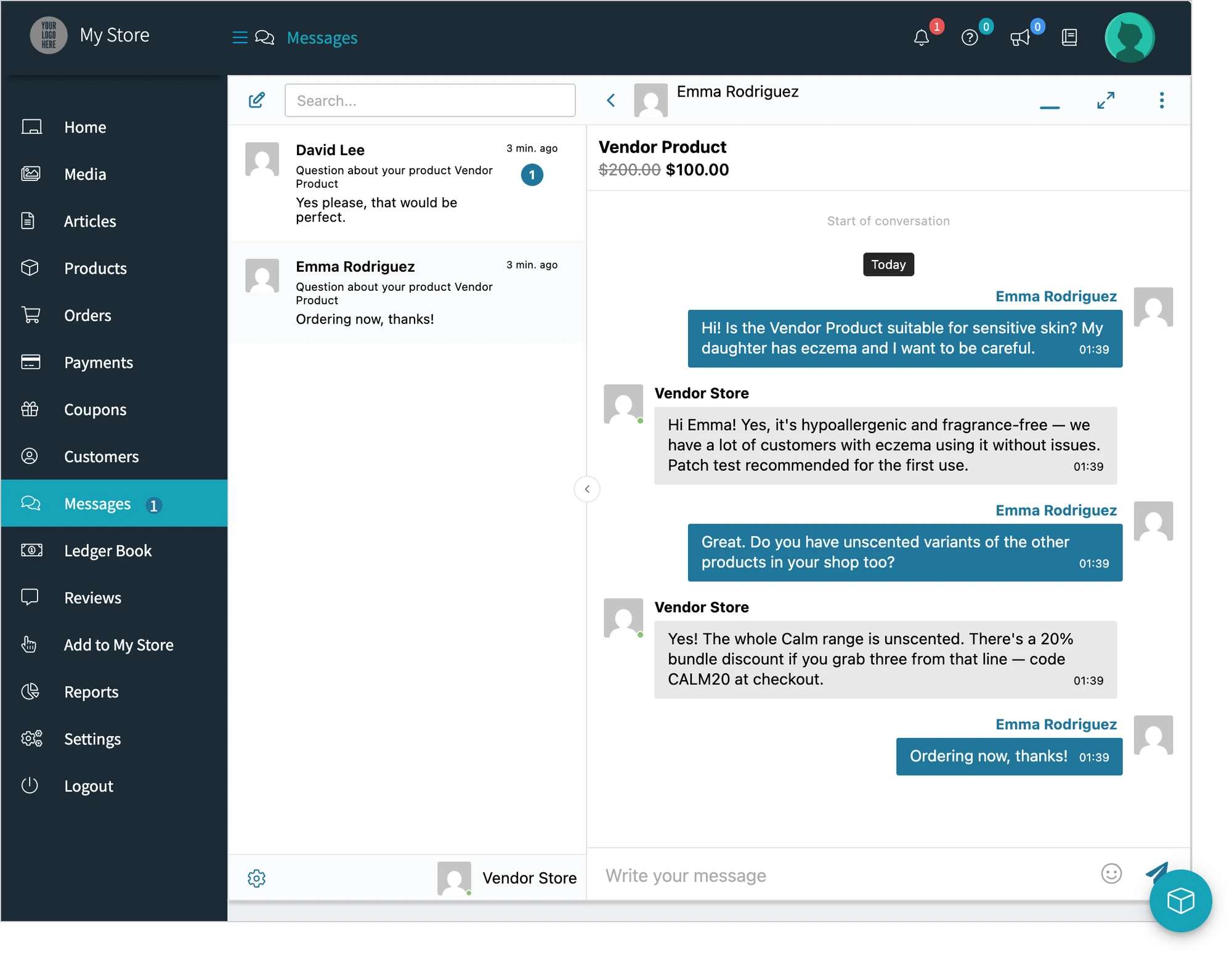 Vendor Dashboard