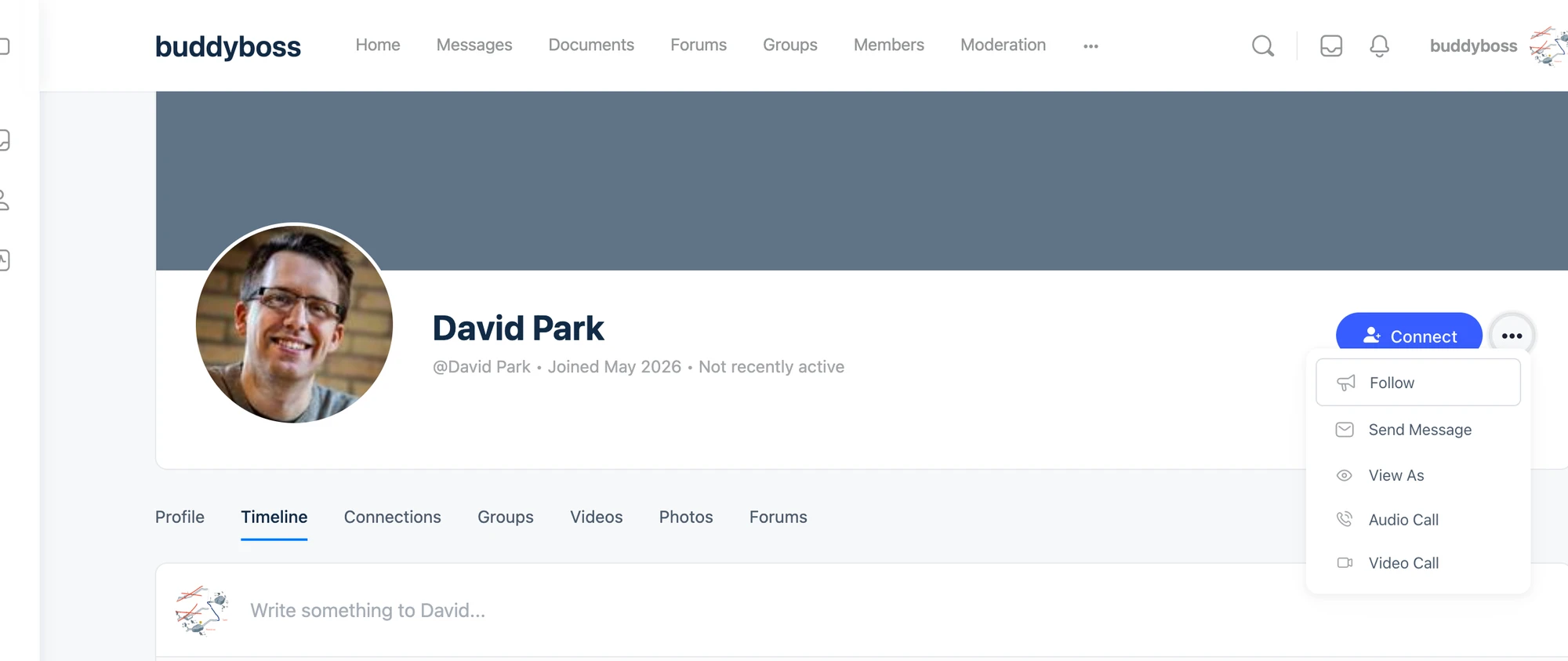 Call buttons on a BuddyBoss user profile